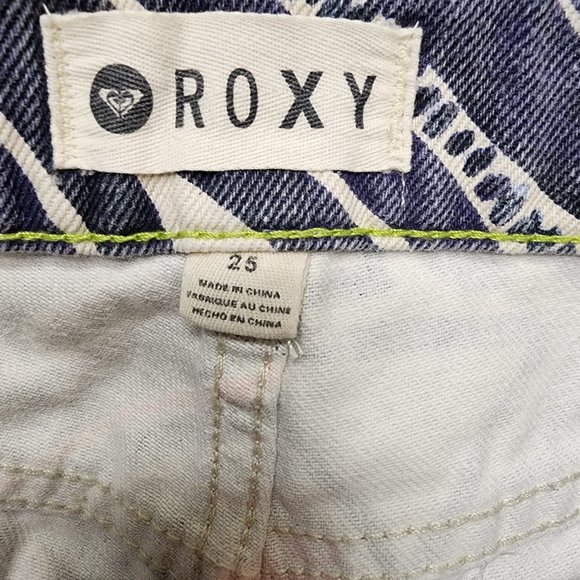 Roxy Button Fly Colorful Aztec Tribal Fringe Boho Jean Shorts Size 25 - Picture 4 of 8